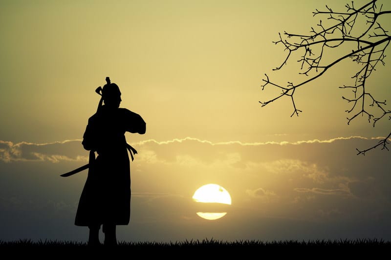 Samurai watching the rising sun
